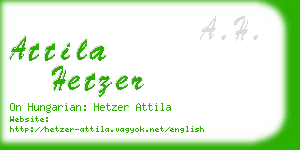 attila hetzer business card